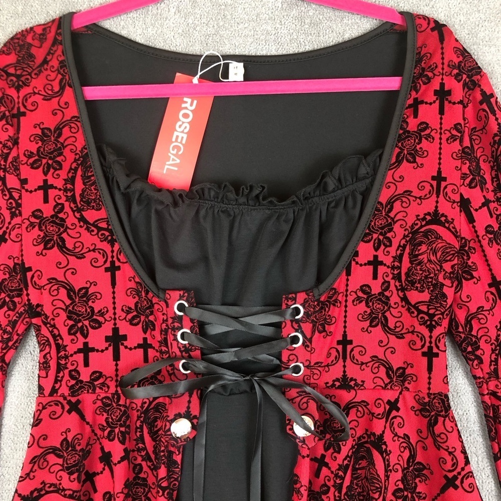Rosegal long bell sleeve whimsigoth witchy top size M - Picture 4 of 10